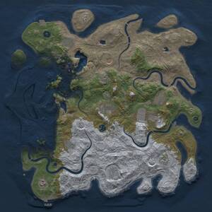 Thumbnail Rust Map: Procedural Map, Size: 4500, Seed: 1430726828, 17 Monuments