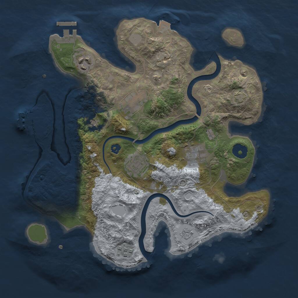 Rust Map: Procedural Map, Size: 3000, Seed: 444640427, 11 Monuments