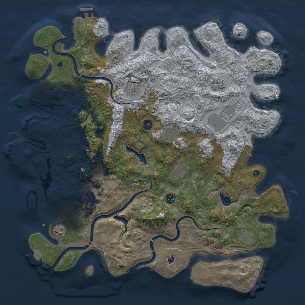 Rust Map: Procedural Map, Size: 4500, Seed: 163397677, 16 Monuments