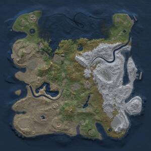 Thumbnail Rust Map: Procedural Map, Size: 4000, Seed: 71052095, 16 Monuments