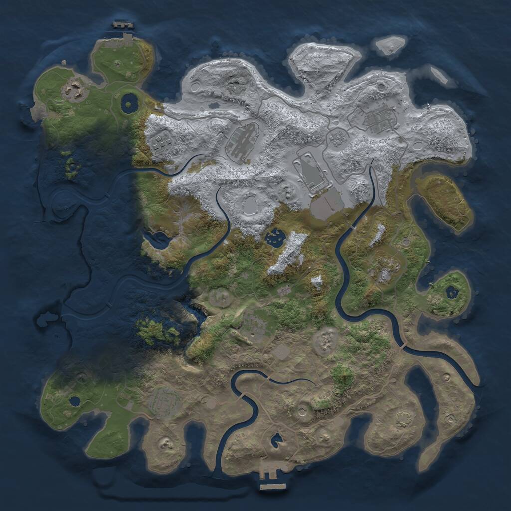 Rust Map: Procedural Map, Size: 4000, Seed: 1832850984, 15 Monuments