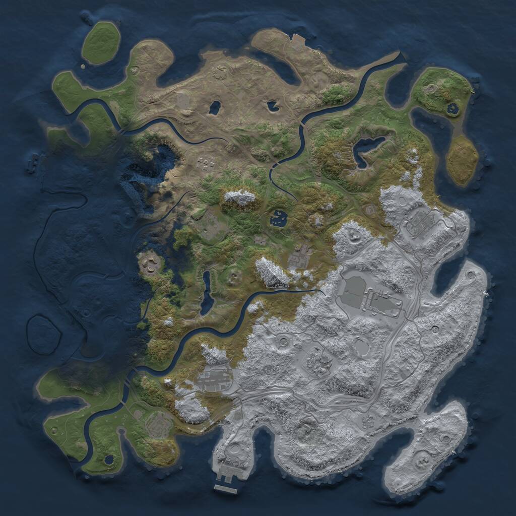 Rust Map: Procedural Map, Size: 4500, Seed: 70326, 16 Monuments