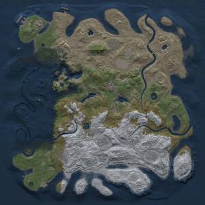 Thumbnail Rust Map: Procedural Map, Size: 4500, Seed: 2064281881, 16 Monuments