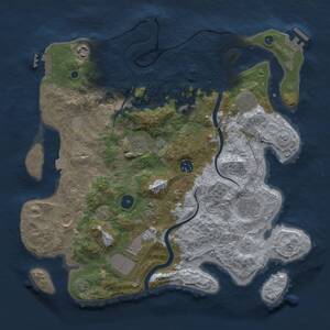 Thumbnail Rust Map: Procedural Map, Size: 3750, Seed: 1107528350, 16 Monuments