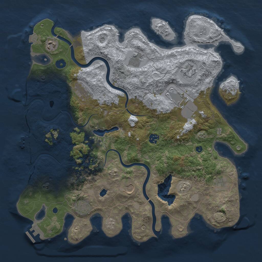 Rust Map: Procedural Map, Size: 4000, Seed: 632819190, 16 Monuments
