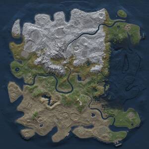 Thumbnail Rust Map: Procedural Map, Size: 5000, Seed: 1433217202, 17 Monuments