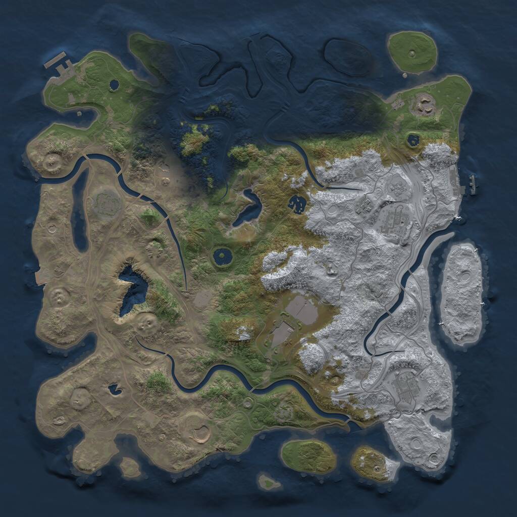 Rust Map: Procedural Map, Size: 4300, Seed: 2054865886, 15 Monuments