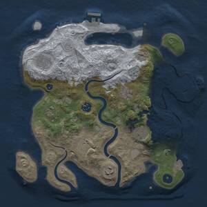Thumbnail Rust Map: Procedural Map, Size: 3200, Seed: 2084259680, 13 Monuments