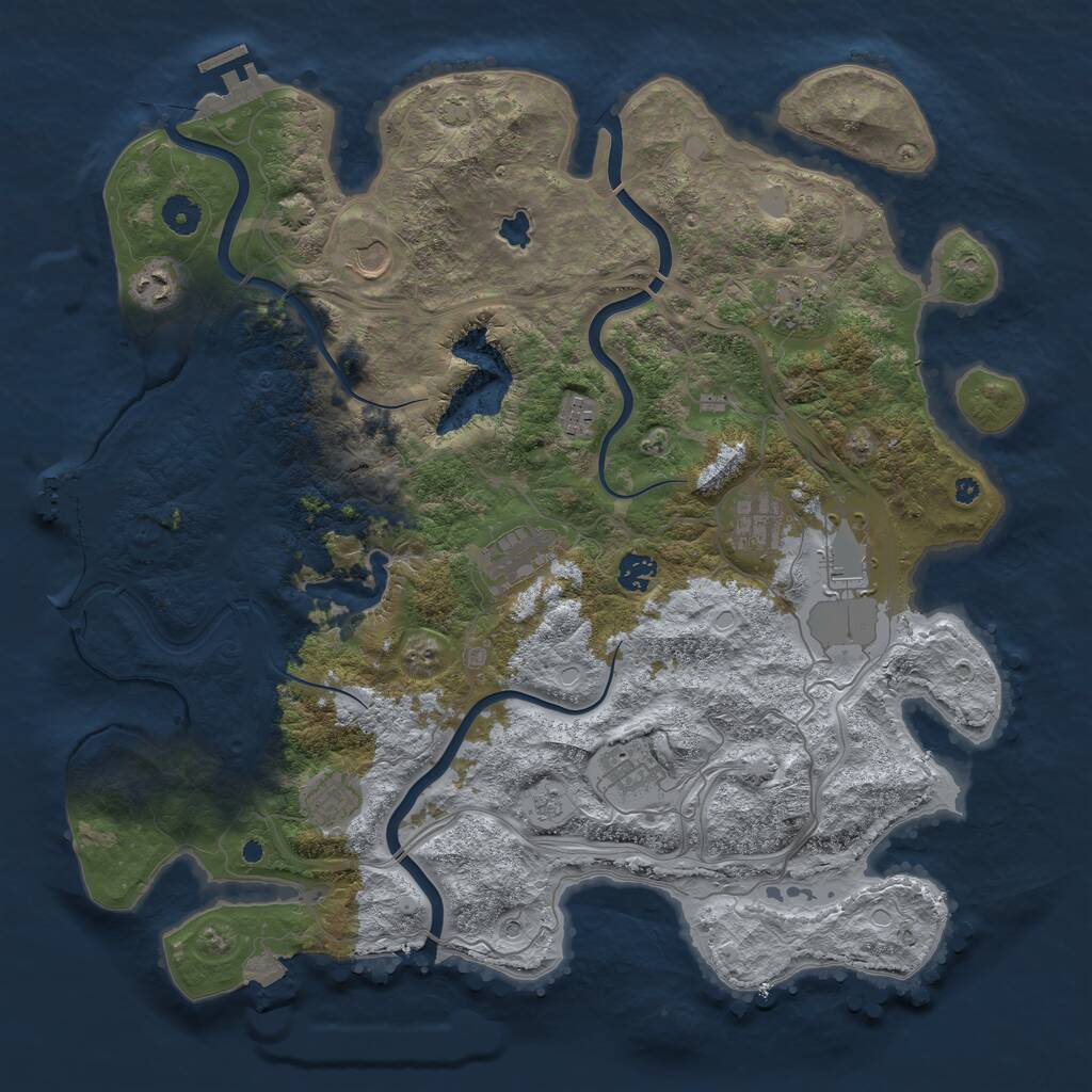 Rust Map: Procedural Map, Size: 4250, Seed: 1553102685, 16 Monuments