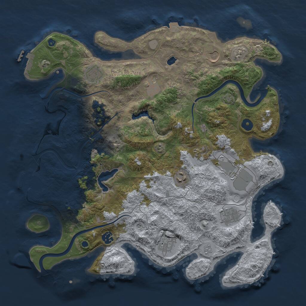Rust Map: Procedural Map, Size: 4000, Seed: 566302183, 16 Monuments