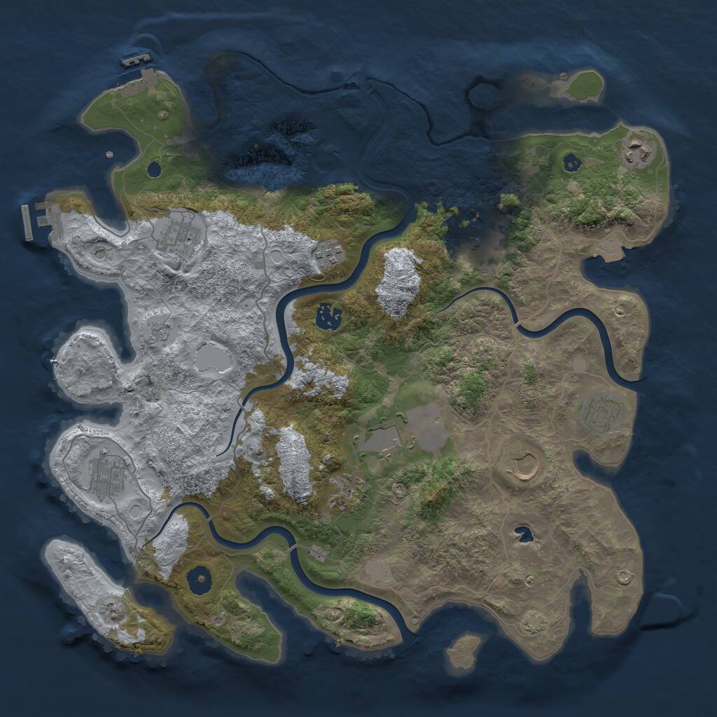 Rust Map: Procedural Map, Size: 4000, Seed: 1264919449, 16 Monuments
