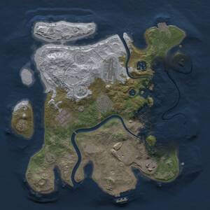 Thumbnail Rust Map: Procedural Map, Size: 3000, Seed: 349464698, 13 Monuments