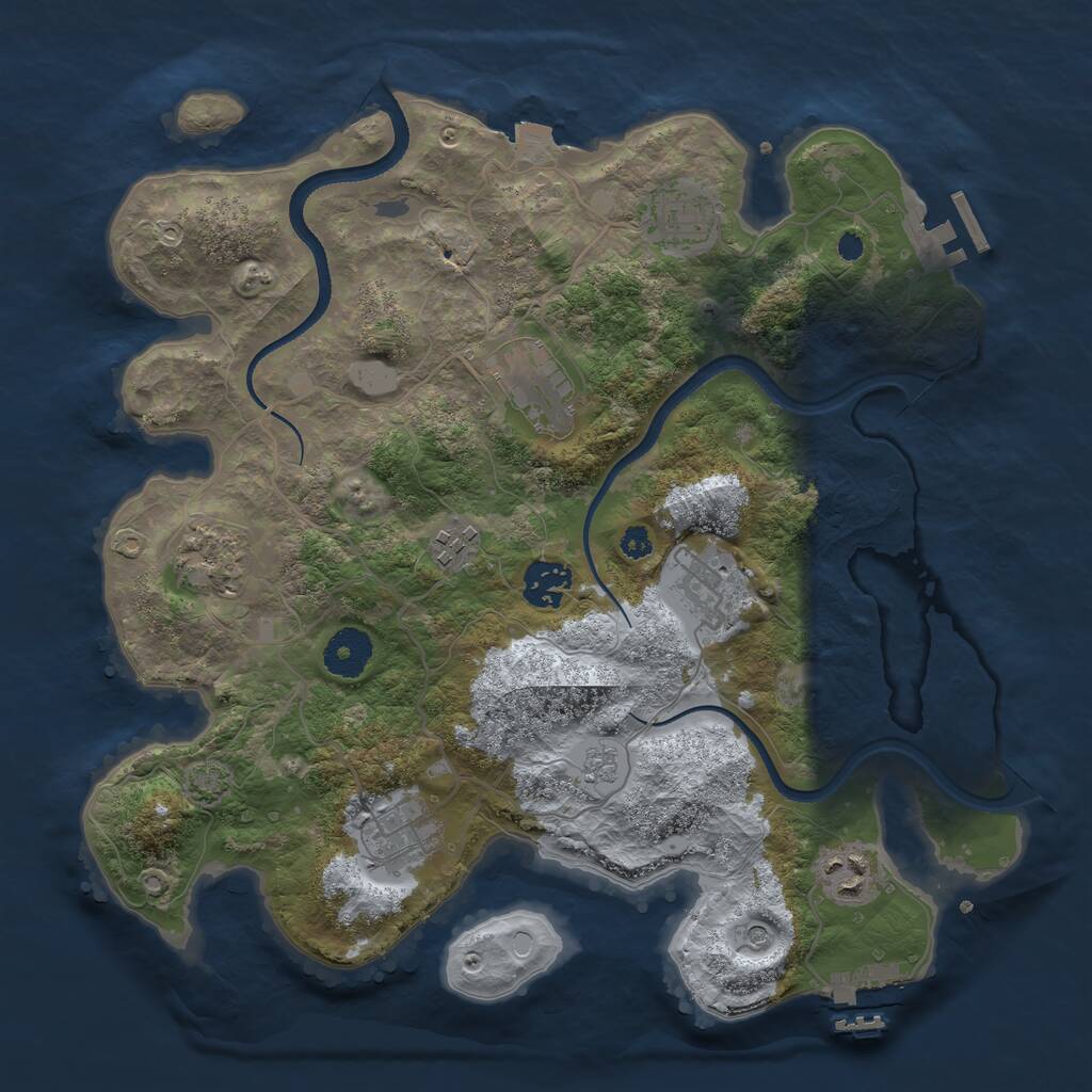Rust Map: Procedural Map, Size: 3400, Seed: 951816906, 14 Monuments