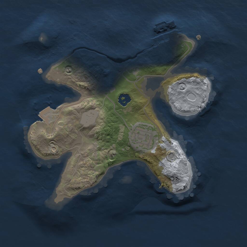 Rust Map: Procedural Map, Size: 2000, Seed: 329483267, 3 Monuments
