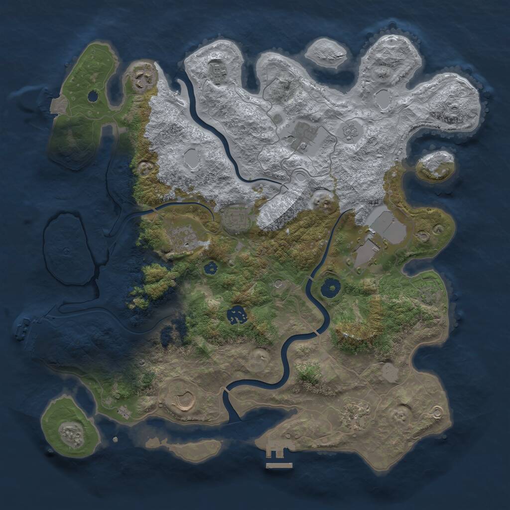 Rust Map: Procedural Map, Size: 3900, Seed: 1629759348, 15 Monuments