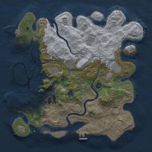 Thumbnail Rust Map: Procedural Map, Size: 3900, Seed: 1629759348, 15 Monuments