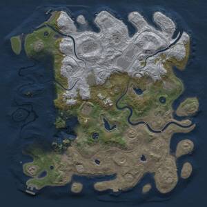 Thumbnail Rust Map: Procedural Map, Size: 4500, Seed: 1400166757, 17 Monuments