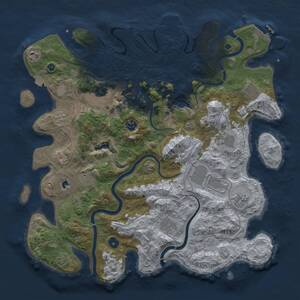 Thumbnail Rust Map: Procedural Map, Size: 4250, Seed: 653155924, 16 Monuments