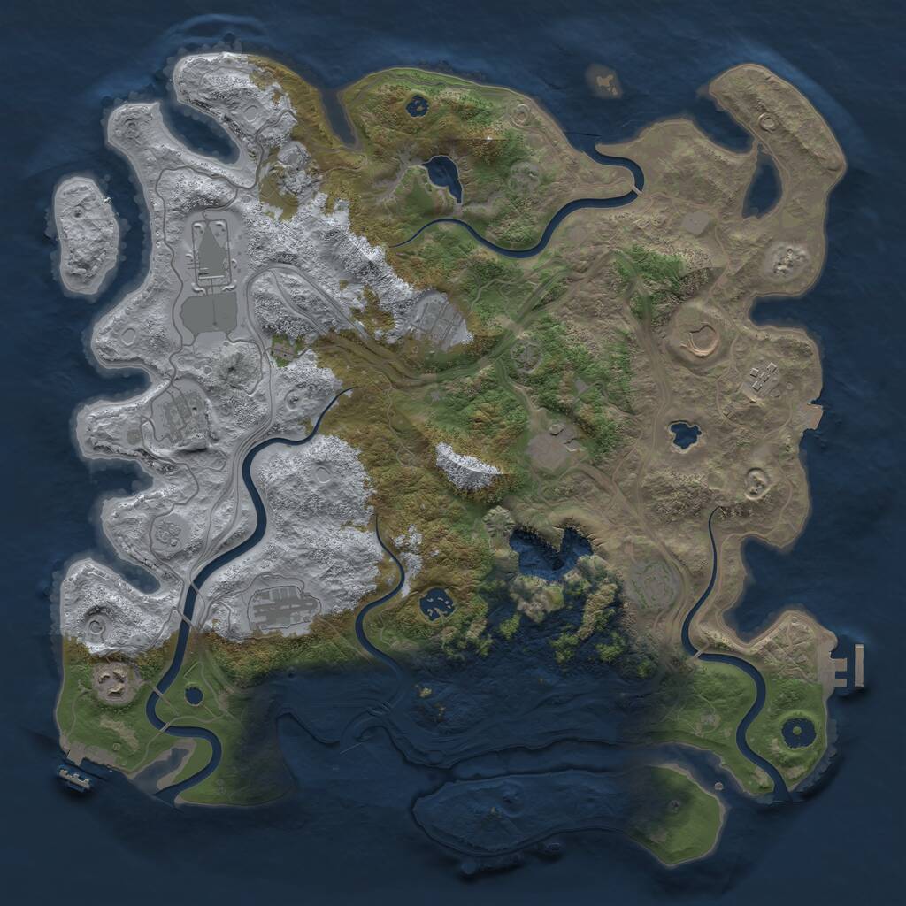 Rust Map: Procedural Map, Size: 4250, Seed: 1925797819, 17 Monuments