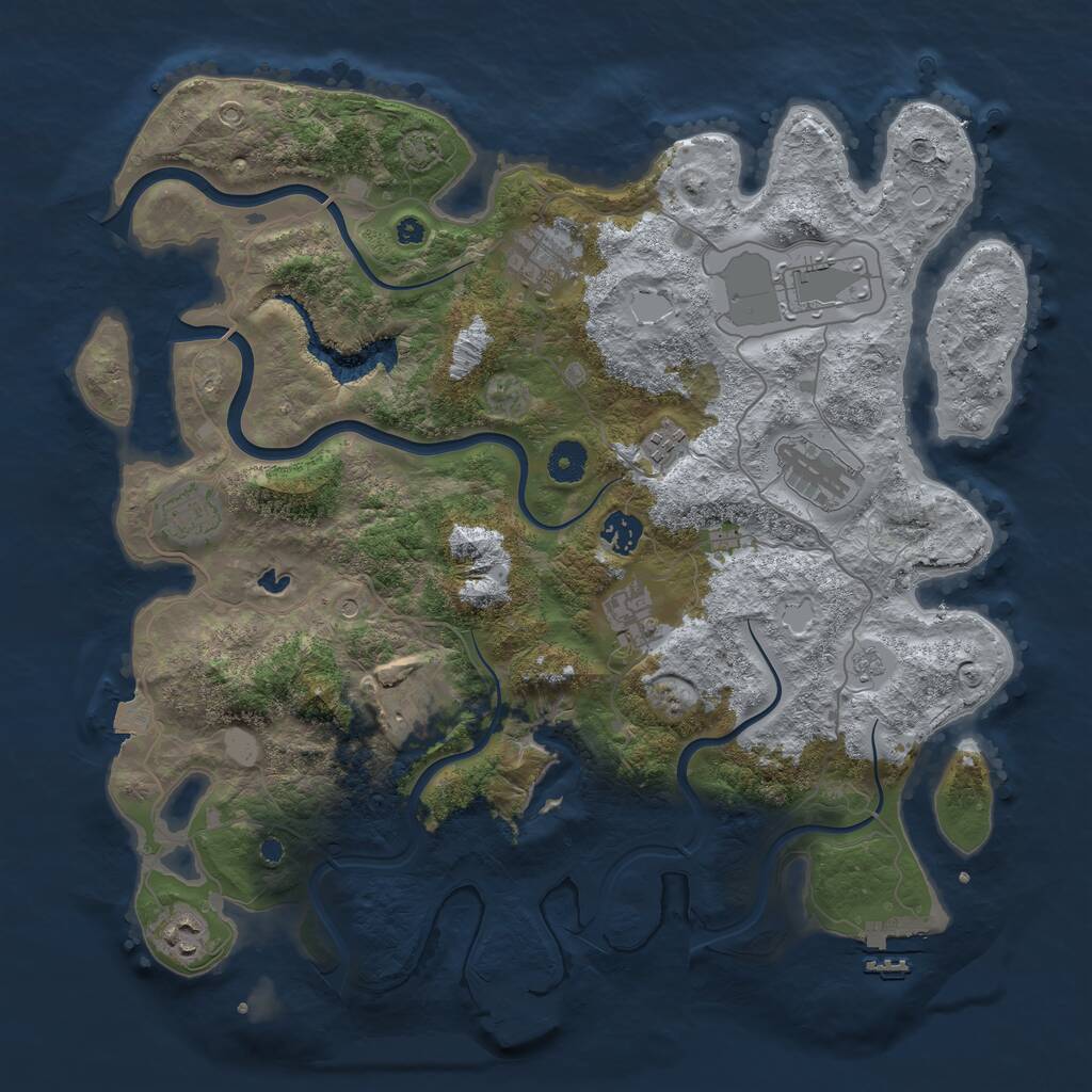 Rust Map: Procedural Map, Size: 4000, Seed: 376401106, 15 Monuments