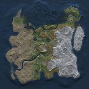 Thumbnail Rust Map: Procedural Map, Size: 3750, Seed: 639283877, 16 Monuments