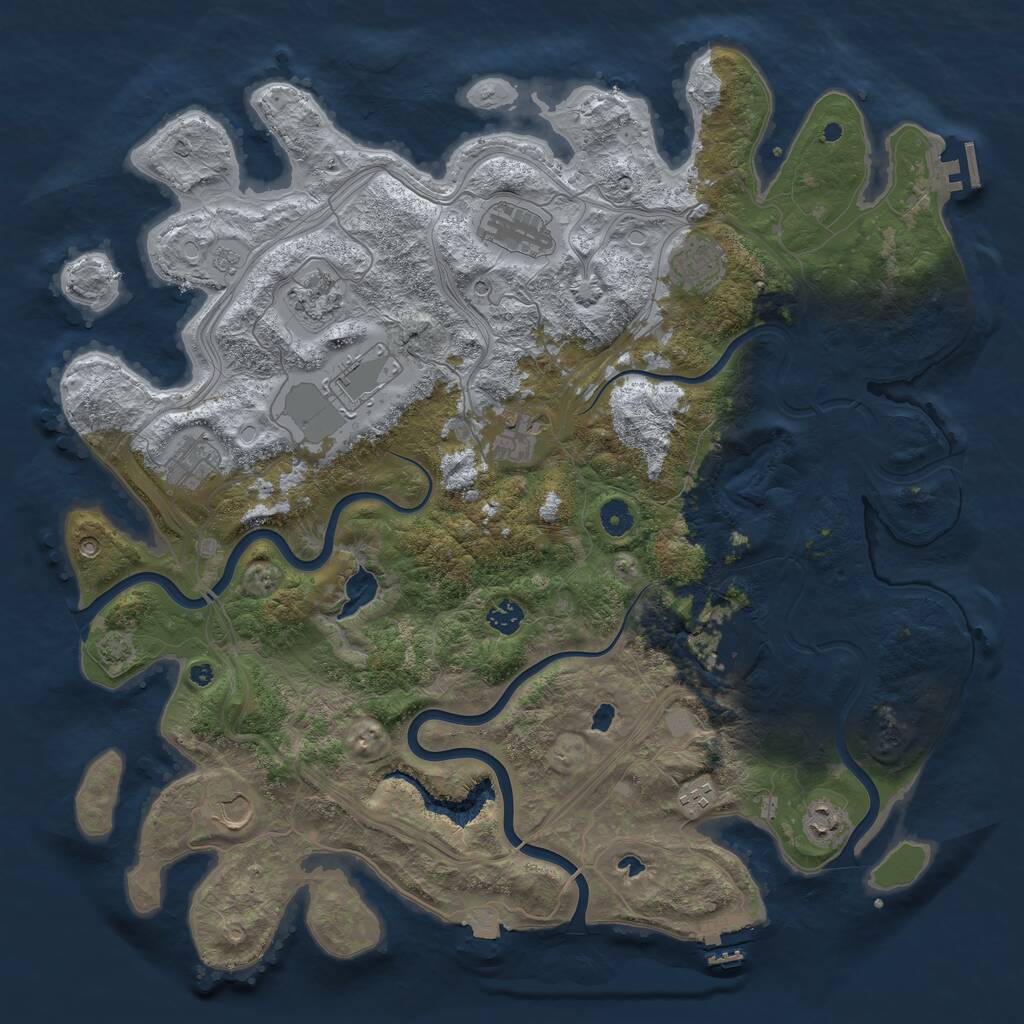 Rust Map: Procedural Map, Size: 4500, Seed: 862777989, 17 Monuments