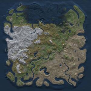 Thumbnail Rust Map: Procedural Map, Size: 5500, Seed: 317670913, 17 Monuments
