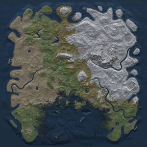 Thumbnail Rust Map: Procedural Map, Size: 6000, Seed: 121735641, 17 Monuments