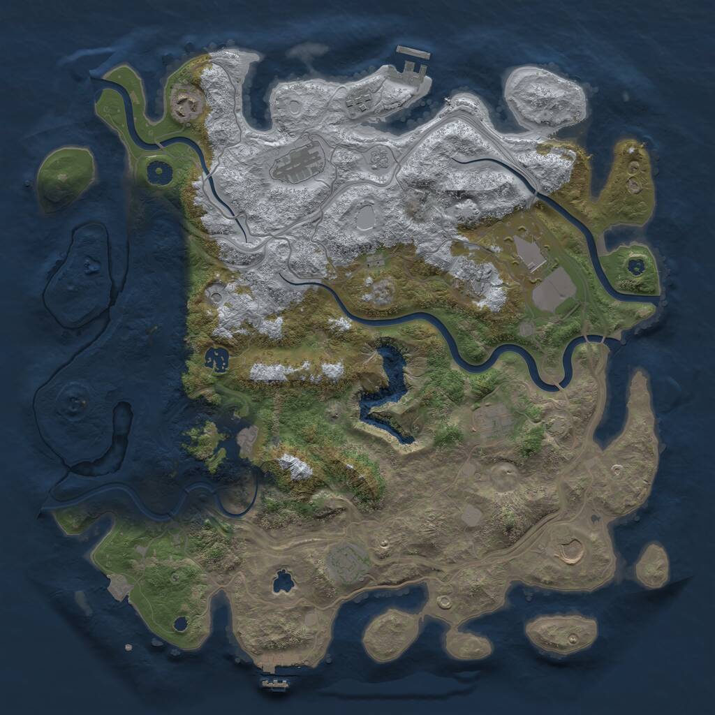 Rust Map: Procedural Map, Size: 4250, Seed: 676934838, 16 Monuments