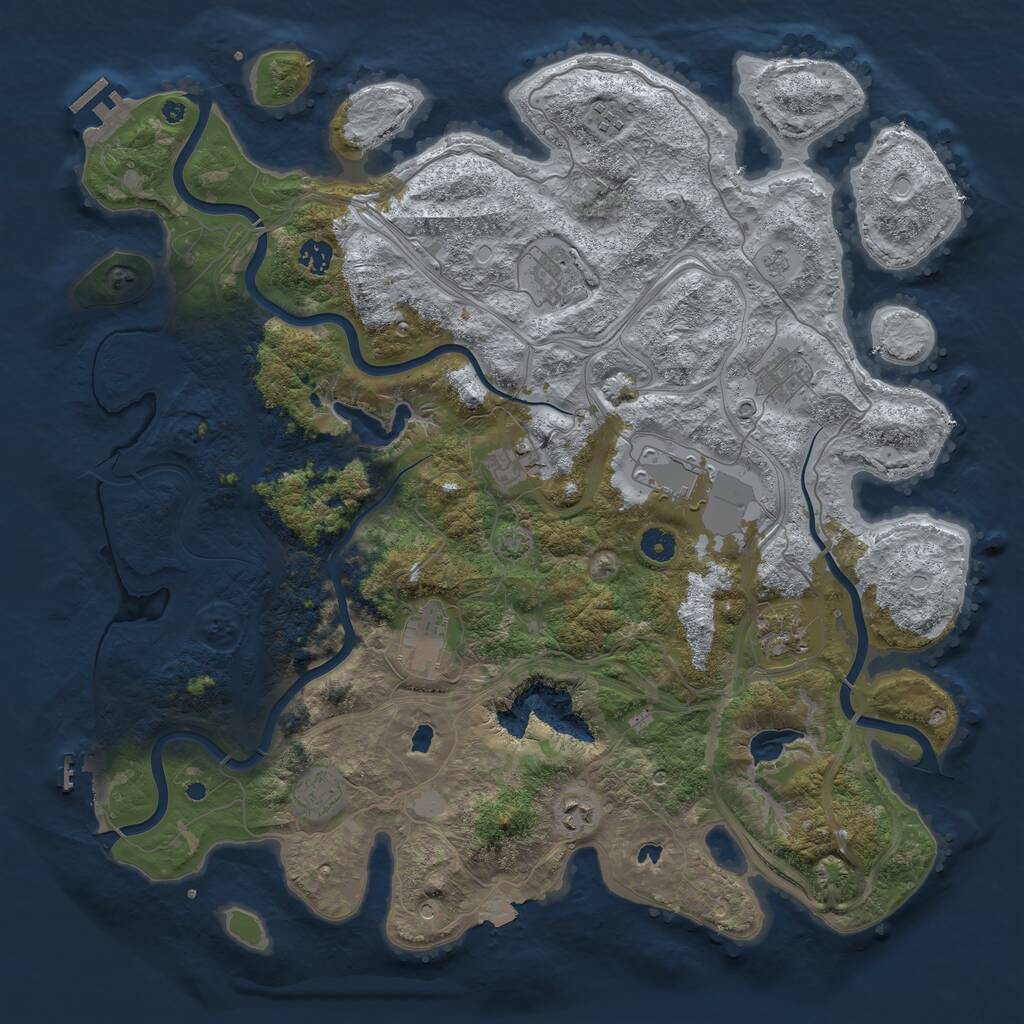 Rust Map: Procedural Map, Size: 4500, Seed: 1745323633, 16 Monuments