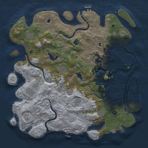 Thumbnail Rust Map: Procedural Map, Size: 4500, Seed: 1727491630, 16 Monuments