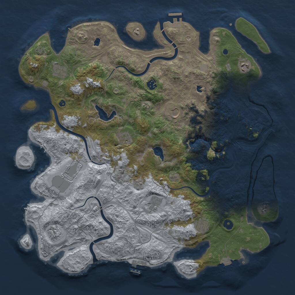 Rust Map: Procedural Map, Size: 4500, Seed: 1727491630, 16 Monuments