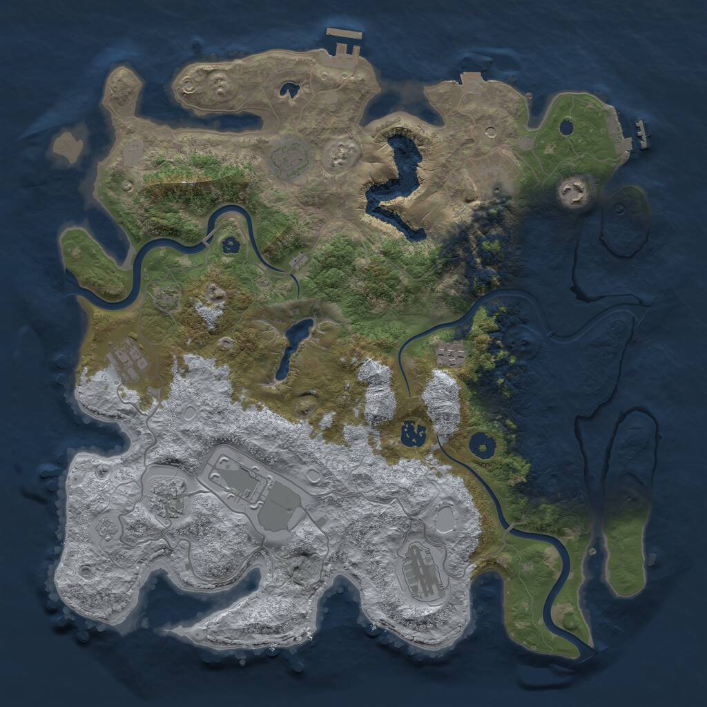 Rust Map: Procedural Map, Size: 4000, Seed: 413156084, 15 Monuments