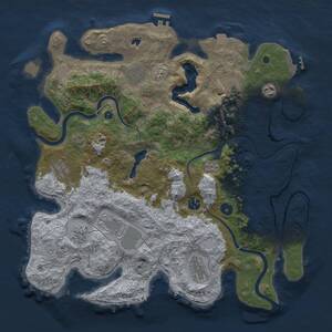 Thumbnail Rust Map: Procedural Map, Size: 4000, Seed: 413156084, 15 Monuments