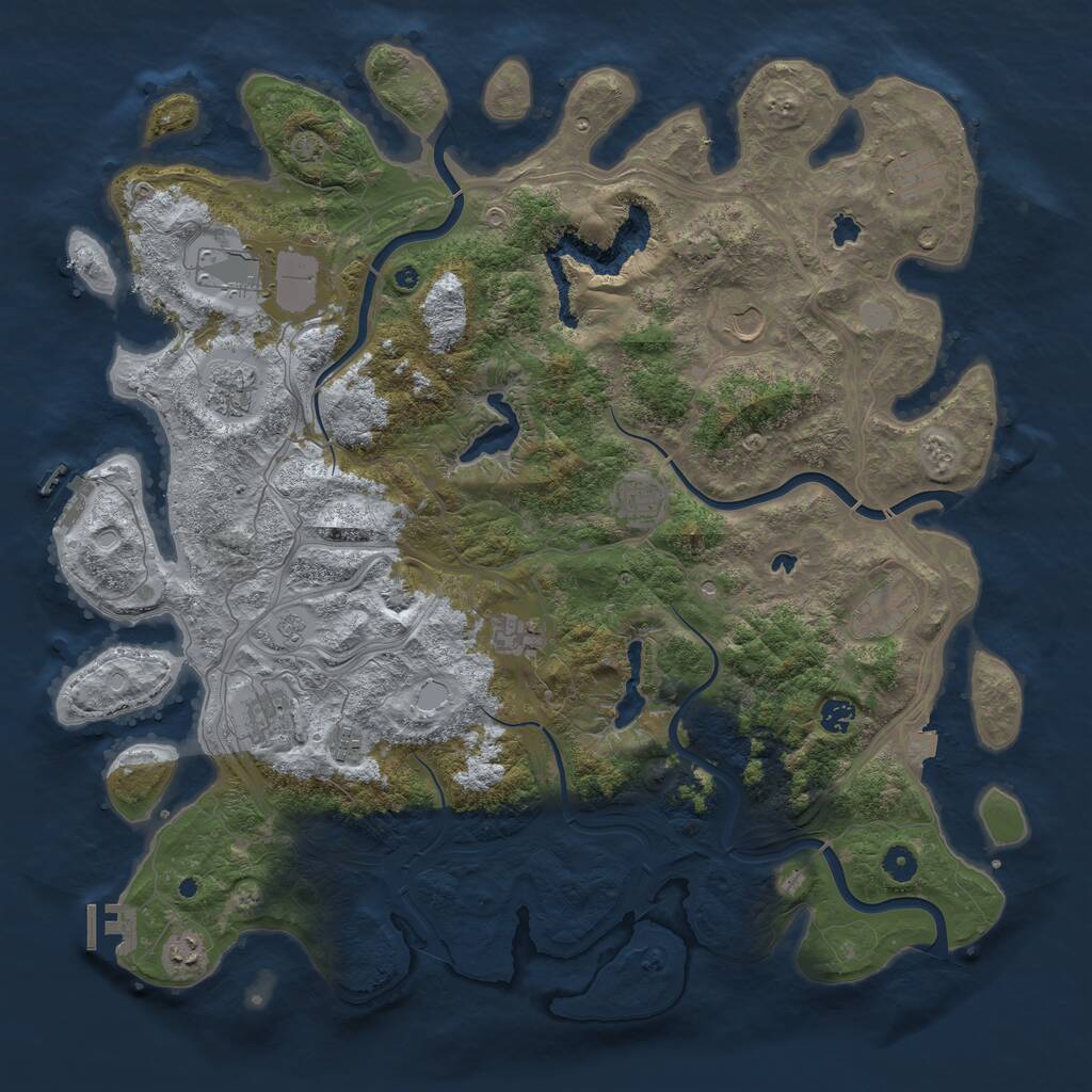 Rust Map: Procedural Map, Size: 4750, Seed: 720261, 17 Monuments