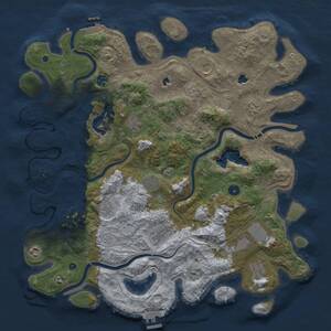 Thumbnail Rust Map: Procedural Map, Size: 4500, Seed: 97823186, 17 Monuments