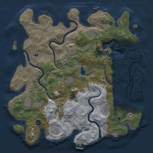 Thumbnail Rust Map: Procedural Map, Size: 4200, Seed: 1656672200, 17 Monuments