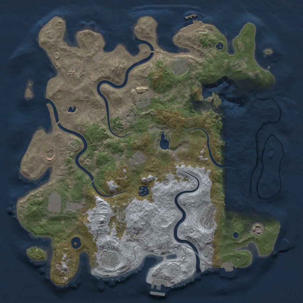 Rust Map: Procedural Map, Size: 4200, Seed: 1656672200, 17 Monuments