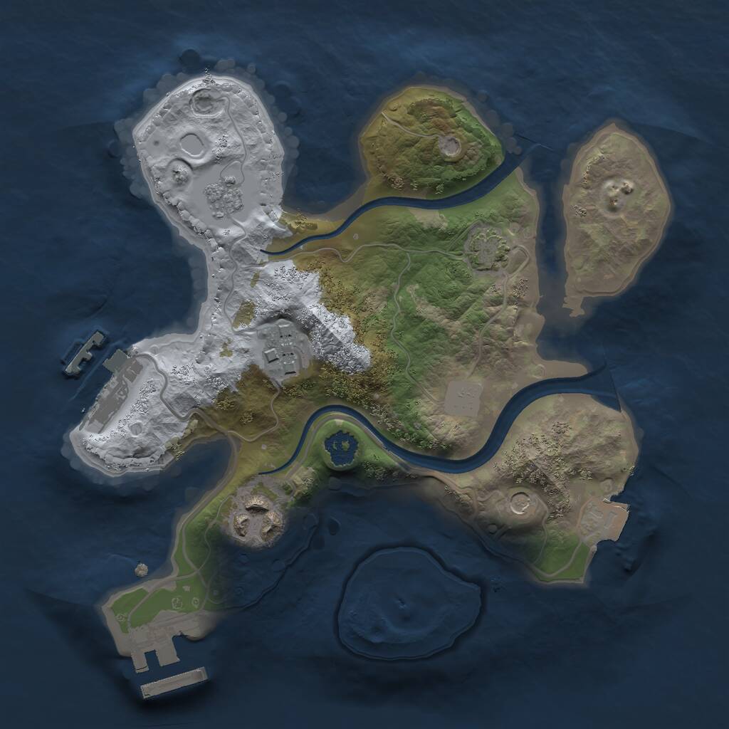 Rust Map: Procedural Map, Size: 2200, Seed: 506063782, 8 Monuments