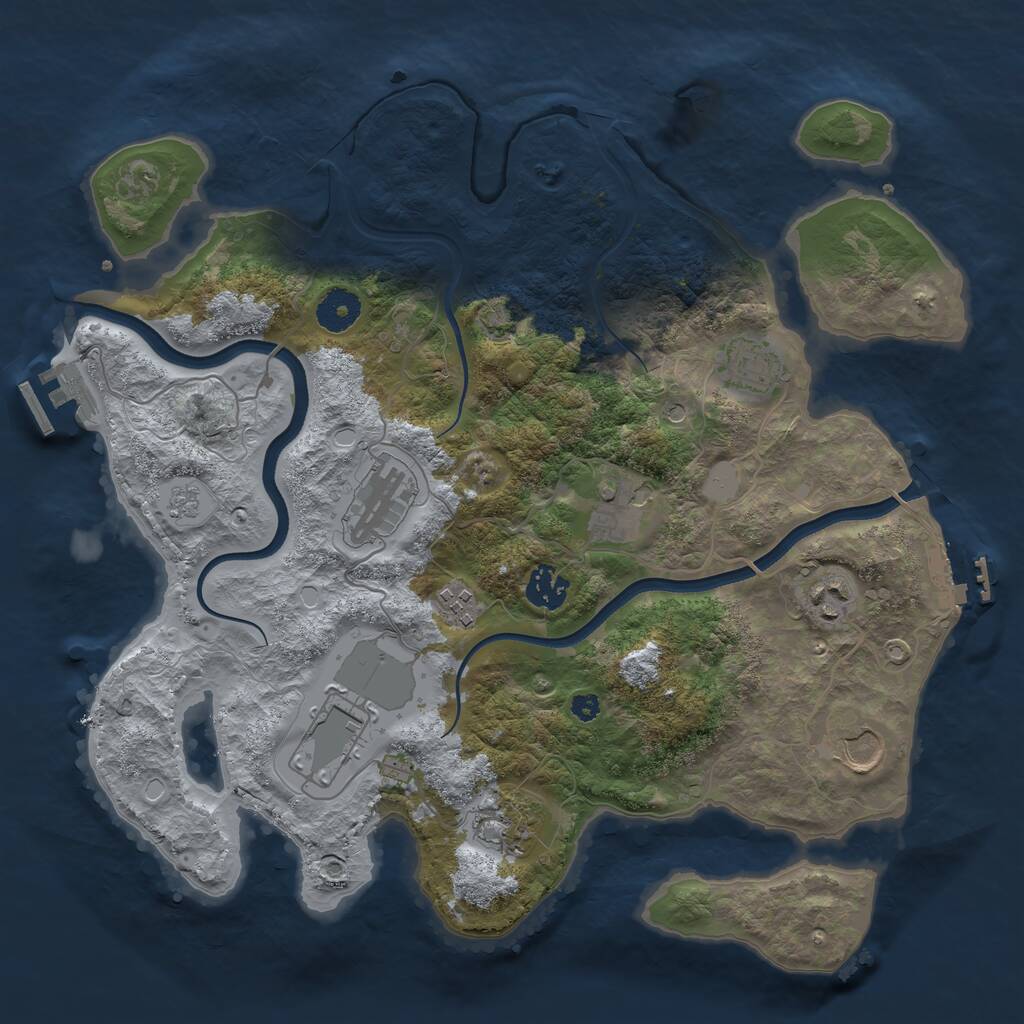 Rust Map: Procedural Map, Size: 3600, Seed: 844003608, 15 Monuments