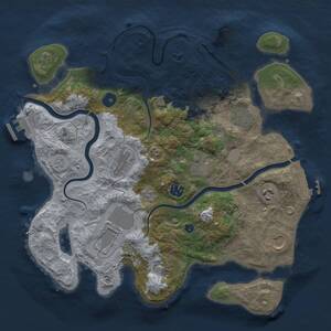 Thumbnail Rust Map: Procedural Map, Size: 3600, Seed: 844003608, 15 Monuments