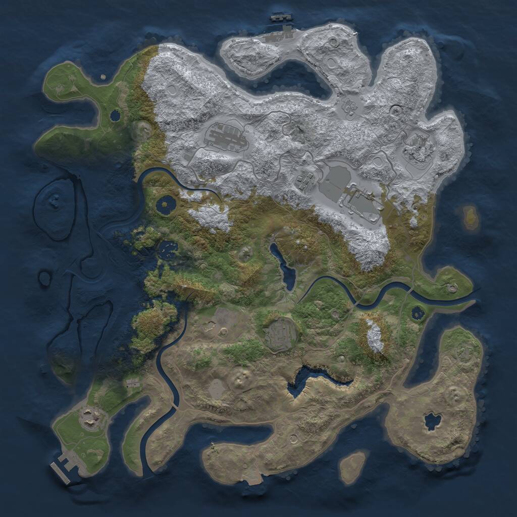 Rust Map: Procedural Map, Size: 4000, Seed: 998205, 14 Monuments