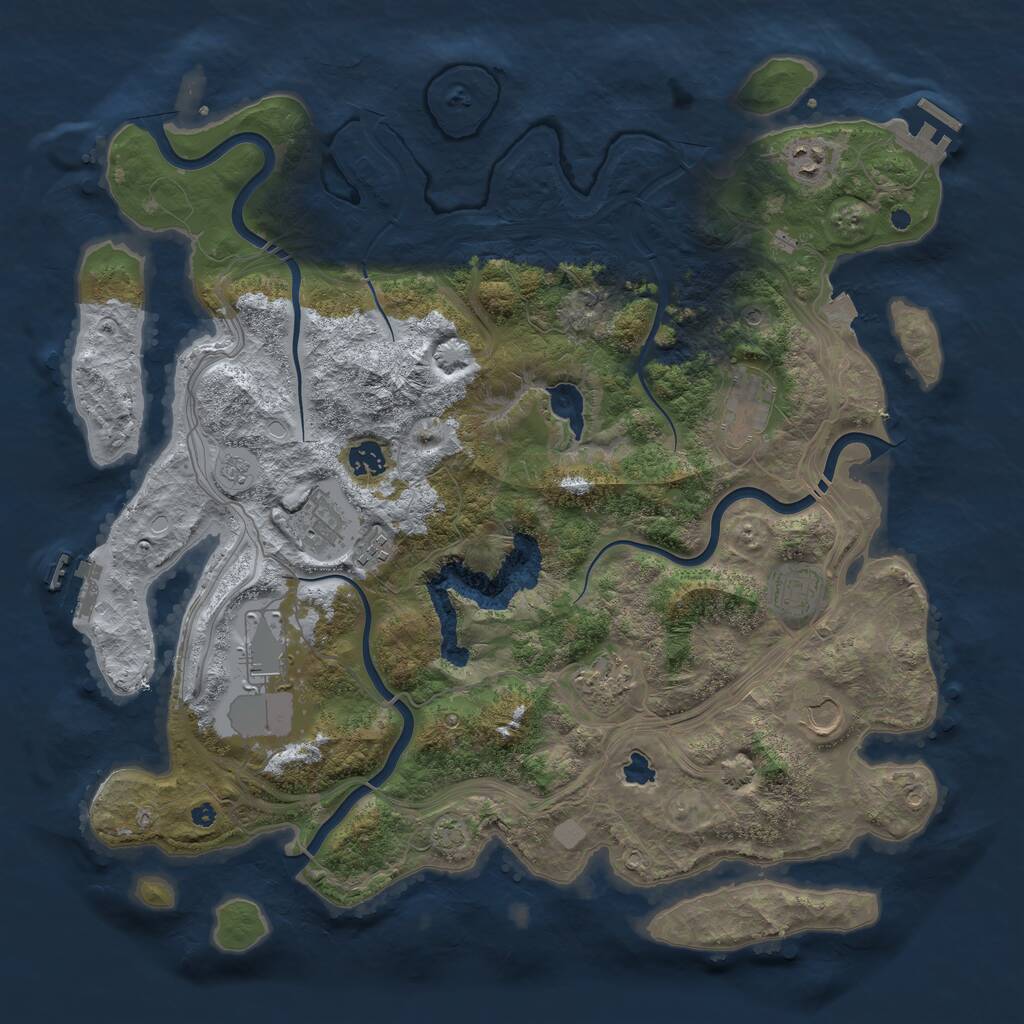 Rust Map: Procedural Map, Size: 4250, Seed: 443828160, 15 Monuments
