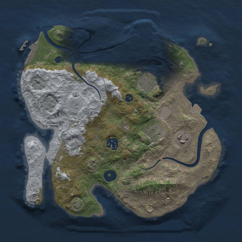 Rust Map: Procedural Map, Size: 3000, Seed: 604423760, 12 Monuments