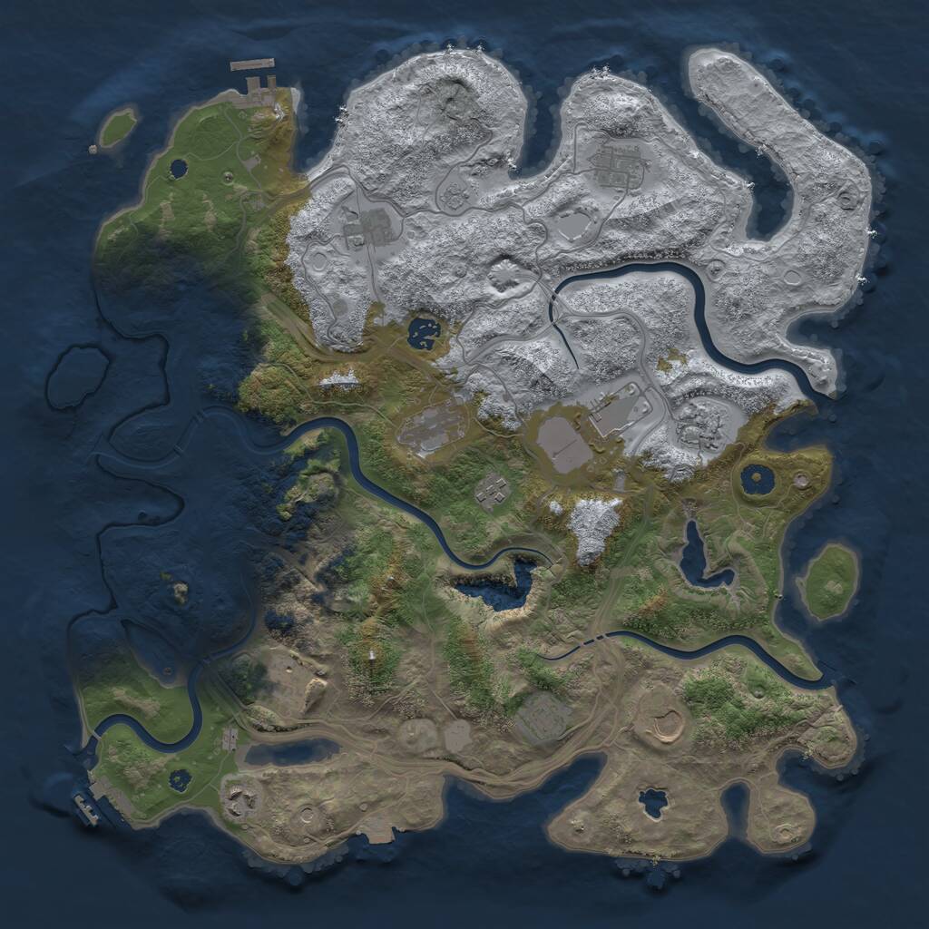 Rust Map: Procedural Map, Size: 4250, Seed: 1409490423, 17 Monuments