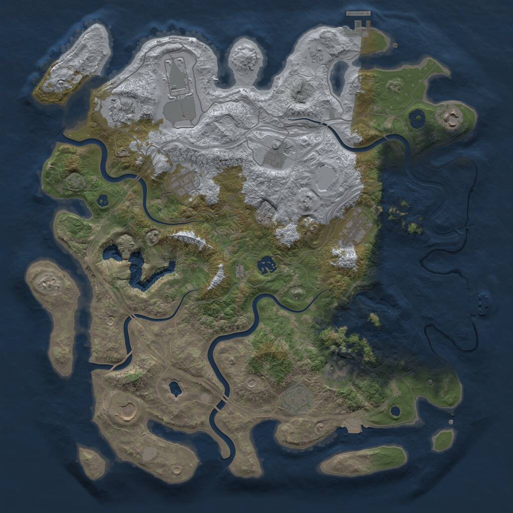Rust Map: Procedural Map, Size: 4250, Seed: 1421727625, 17 Monuments
