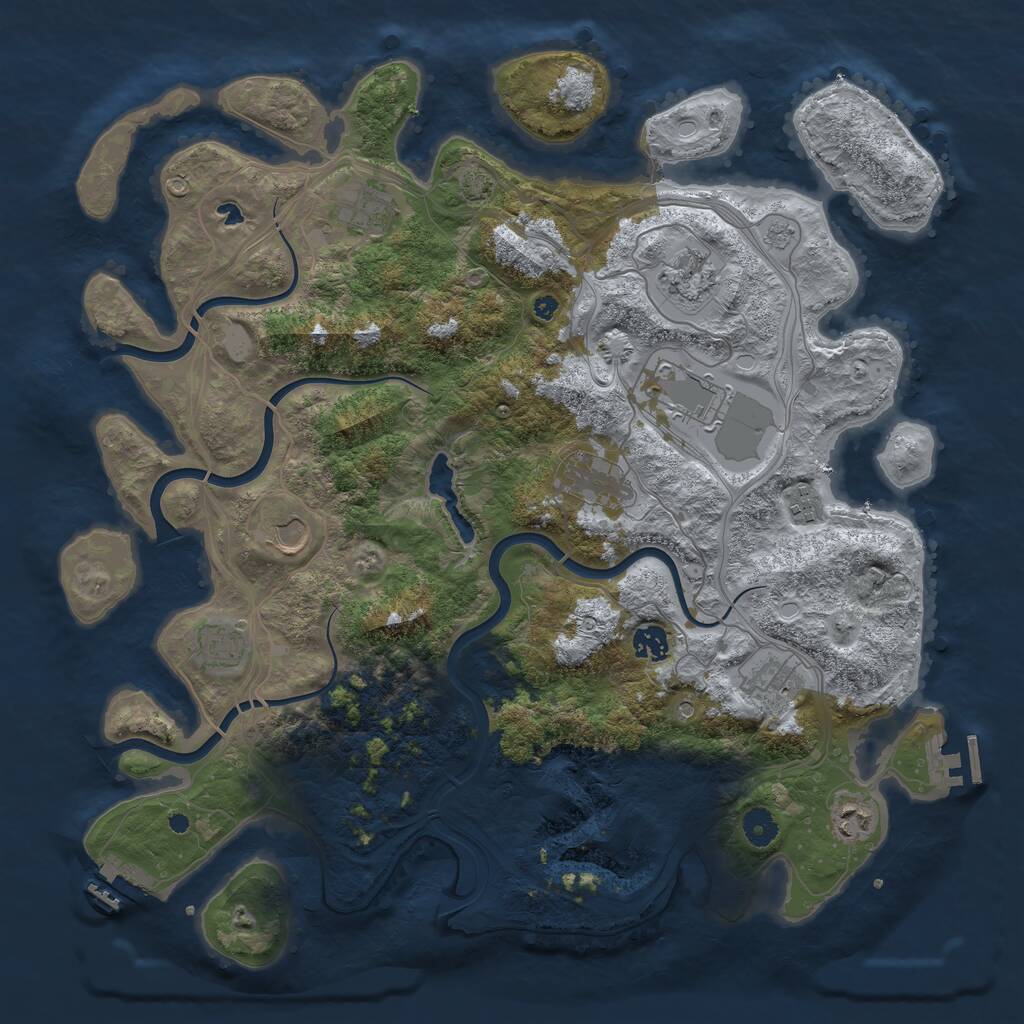 Rust Map: Procedural Map, Size: 4250, Seed: 1410063083, 16 Monuments