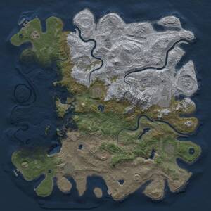 Thumbnail Rust Map: Procedural Map, Size: 5000, Seed: 387179613, 17 Monuments