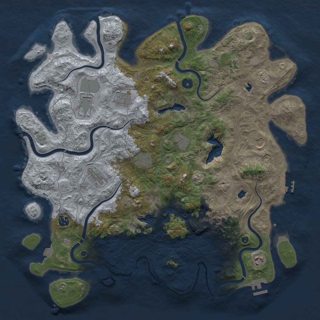 Rust Map: Procedural Map, Size: 4500, Seed: 45464748, 17 Monuments