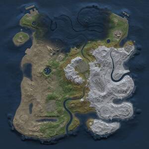 Thumbnail Rust Map: Procedural Map, Size: 3200, Seed: 987654322, 13 Monuments